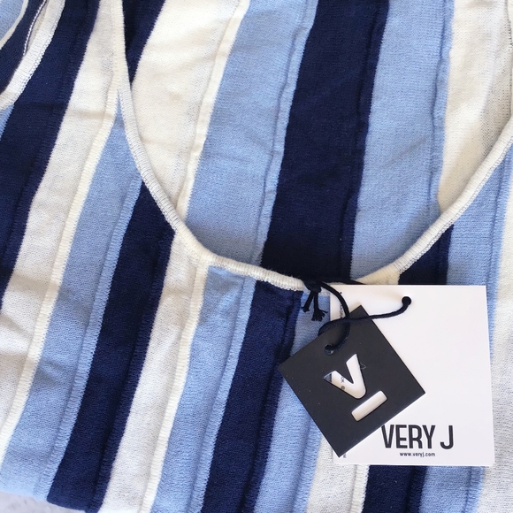 FEW LEFT❗️VERY J Vintage Chic Blue Knitted Midi Dress - Picture 3 of 8